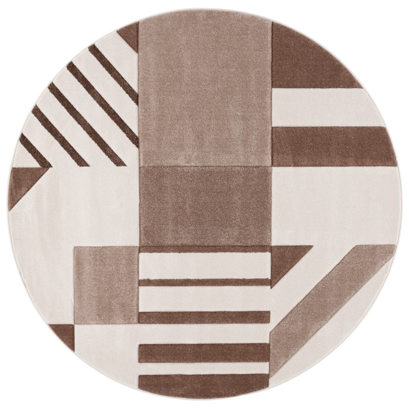 Jeromie Performance Geometric Rug, Round 6'7"