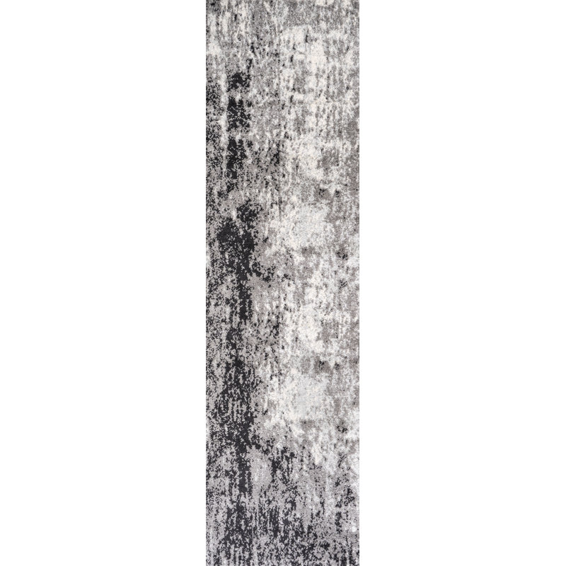 Tapis gris / crème Storm, Tapis de couloir 2 pi 3 po x 8 pi