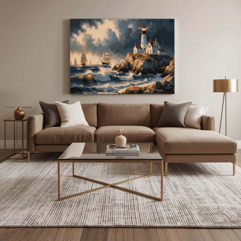 Art mural sur toile noir, "Nautical New England", H 8 po x l 10 po