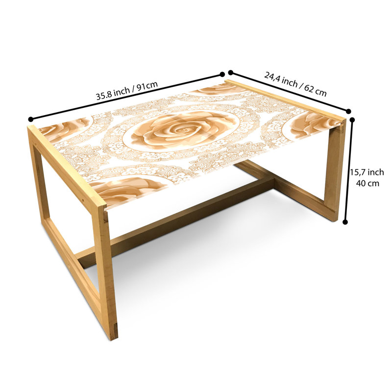 Jagdesh Trestle Coffee Table, 40cm H x 91cm W x 62cm D