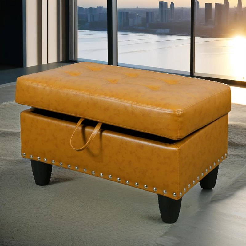 Repose-pieds en cuir synthétique Flux Ginger
