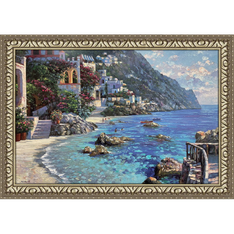 "Capri Del Mar" par Howard Behrens, reproduction encadrée sous acrylique