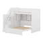 Lit superposé simple au-dessus de double avec lumières DEL, lit superposé en bois massif avec tablettes, escaliers et garde-robe-1176179139