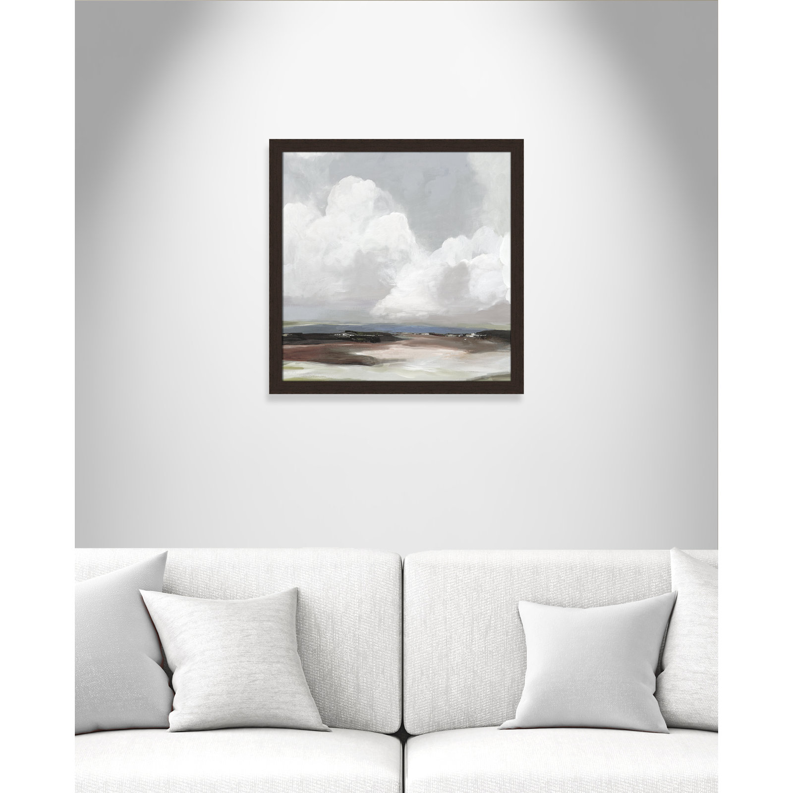 Avron "Morning Air" Painting, 24.5" H x 24.5" W x 1.12" D, Walnut Framed