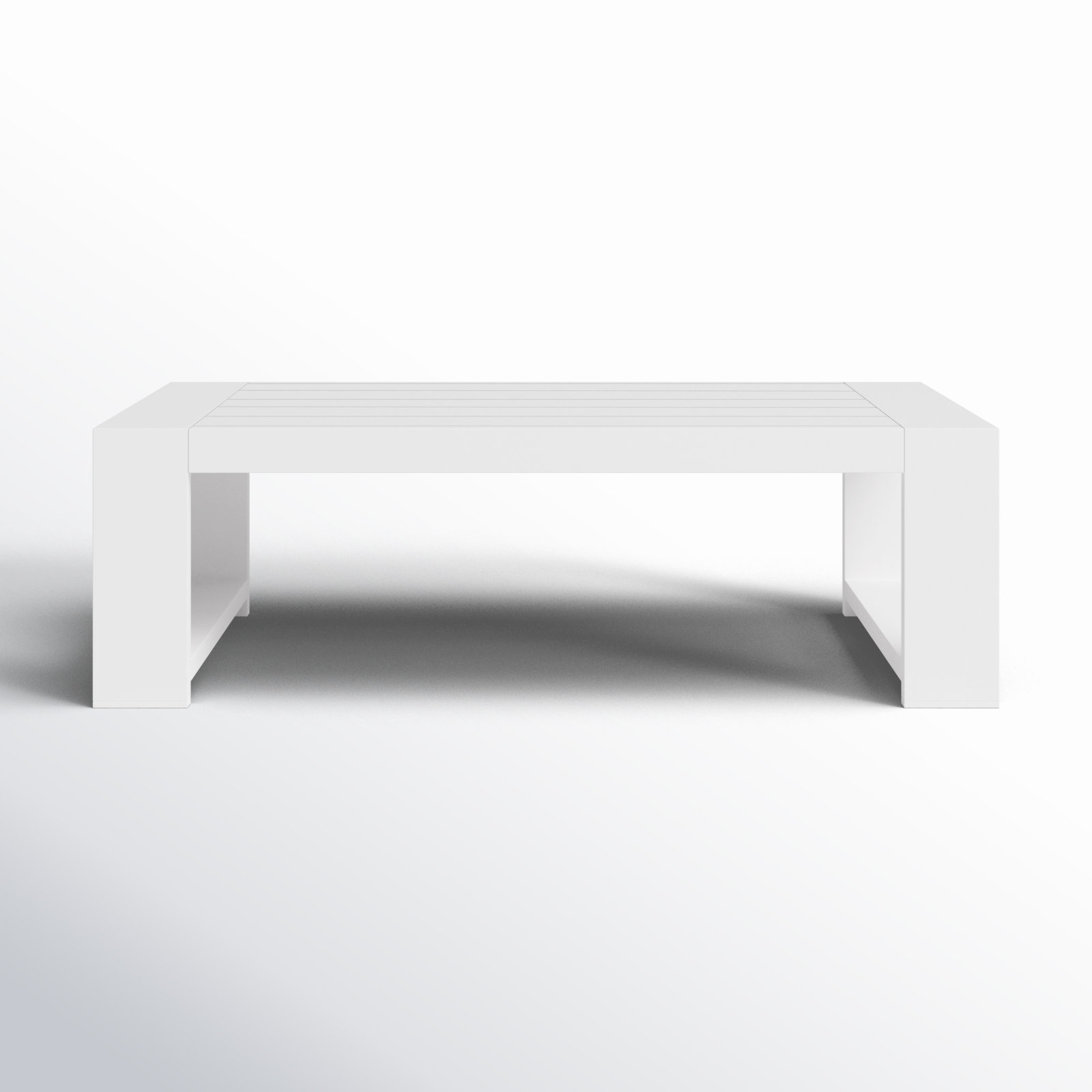 Hoyt 47.25” Outdoor Aluminum Coffee Table, Snow White