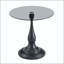 Table d'appoint moderne noir mat avec plateau en verre trempé