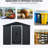 8x4 Ft Metal Outdoor Storage Cabin In Black And White - Construction With Galvanized Steel, Sloped Roof & Lockable Door, Ventilated Interior Space, Foundation, Anchors, Hooks, Shelf, Lock, Gloves-118124282-118124283