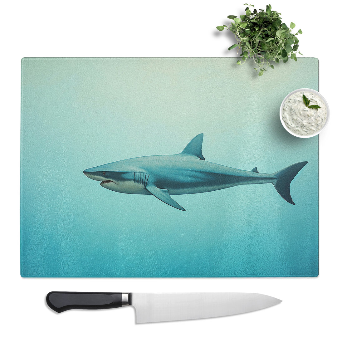 Shark Minimalism No.2  Glass Chopping Board
