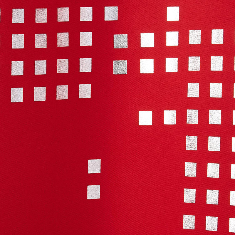 Albhie Geometric Room Darkening Thermal Curtain Panels, Red, 38" W x 84" L