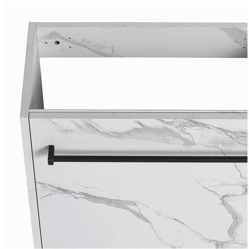 Meuble-lavabo mural flottant de 20 po avec lavabo en résine et porte d'armoire à fermeture en douceur