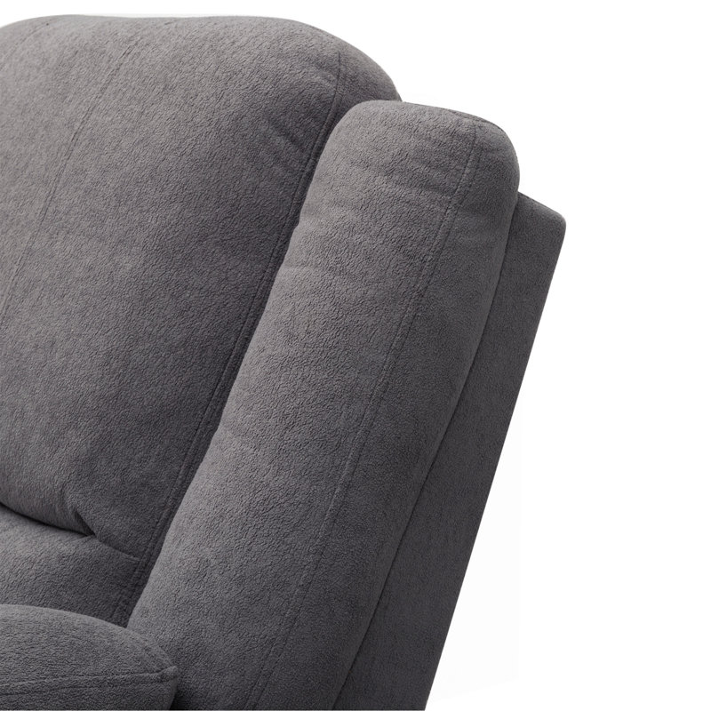 Ensemble de canapé inclinable 2 pièces - canapé 3 places et causeuse, Polyester gris