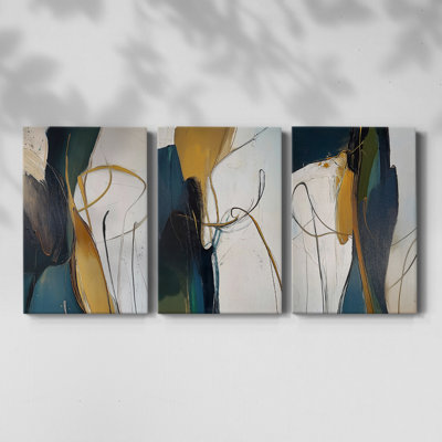 Abstract  Series  CXCVIII  -Premium Gallery Wrapped Canvas Set -Ready to Hang