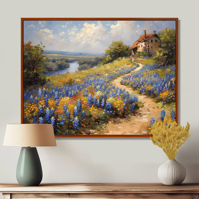 Bleu et vert pré breloque bleu Bonnets VII - Blue Bonnets Wall Art Living Room
