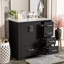 36" Traditional Bathroom Vanity With Ceramics Sink , Black Bathroom Cabinet With Two Soft Close Doors And Four Drawers, Bathroom Vanity-387846718