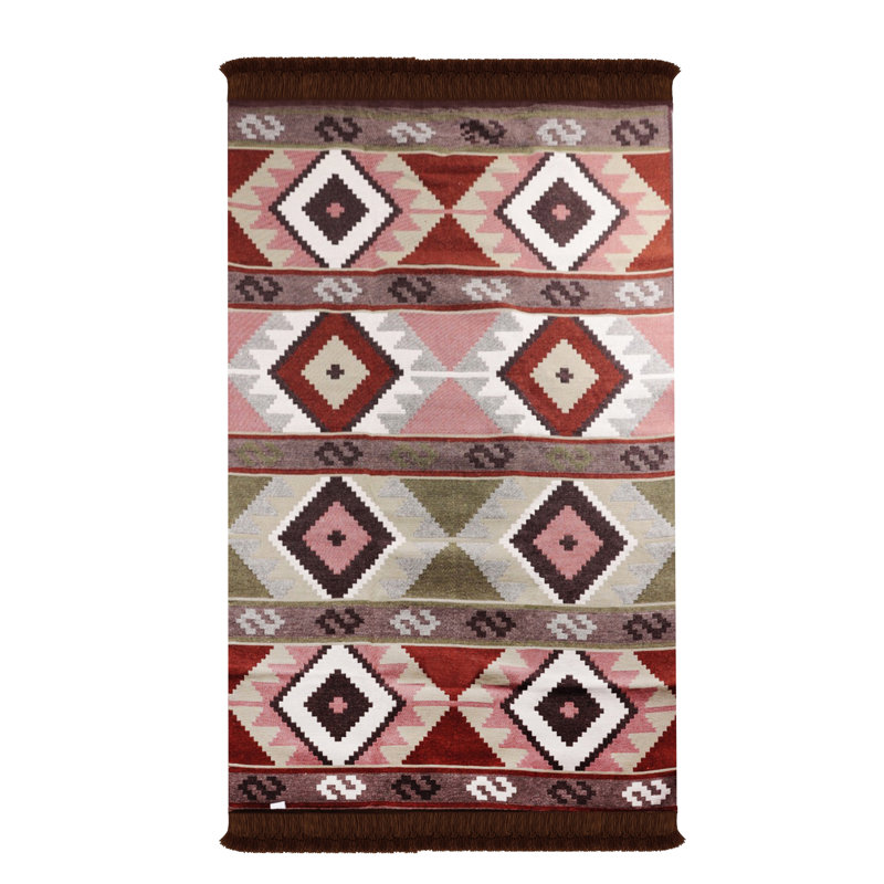 Tapis Bigghome, motif turc traditionnel réversible 4 x 6 lavable à la machine