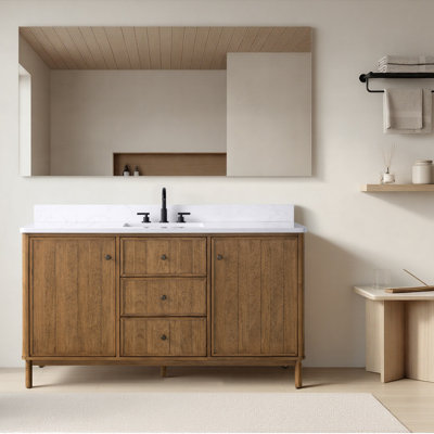 Meuble-lavabo autoportant avec lavabo en pierre 60 po Lugan