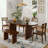 6 Piece Dining Table Set with Bench and 4 chairs-2035436271