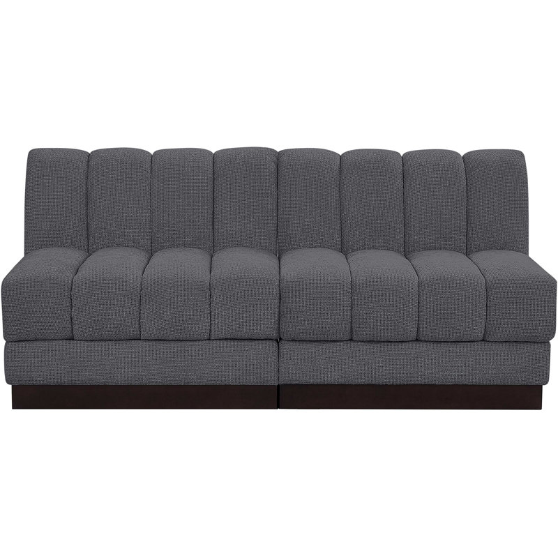 Causeuse rembourrée Hippen, Tissu gris chenille