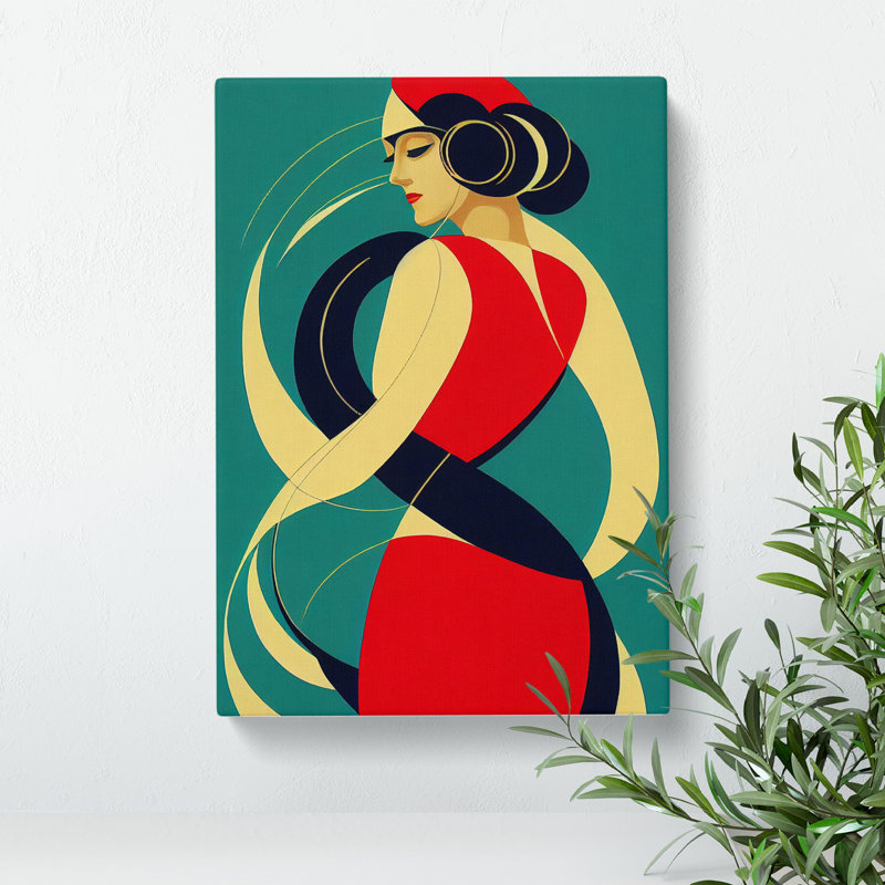 Abstract Dancing Woman No.1 - Wrapped Canvas, 50cm H x 35cm W x 3cm D