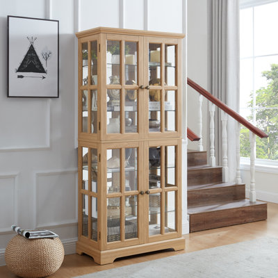 Étagère de style rétro avec tablettes réglables et vitrine de collection