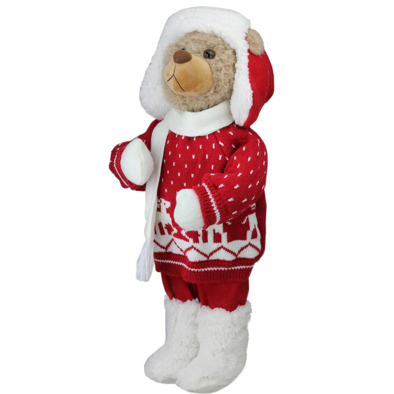 Ornement de Noël 20 po blanc et rouge