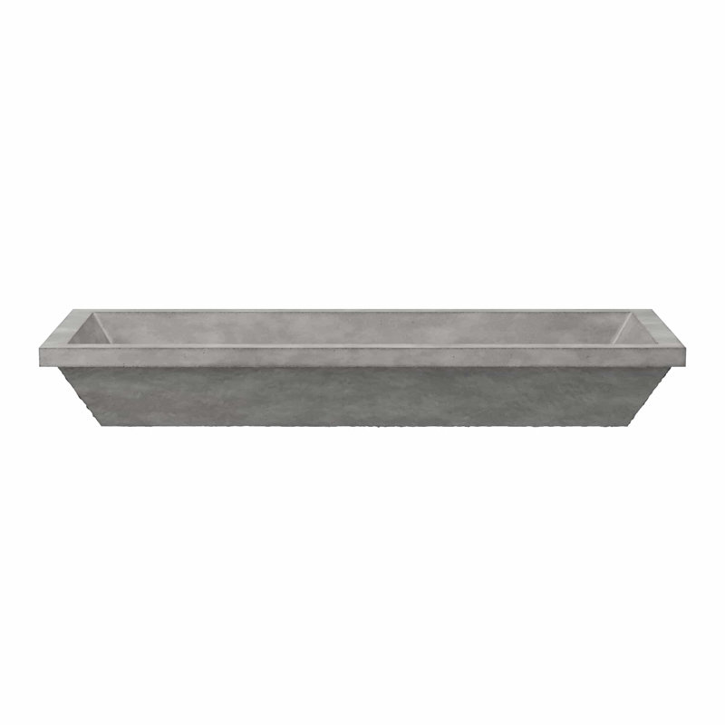 Arcata 36" Undermount Concrete Trough Bathroom Sink, Ash