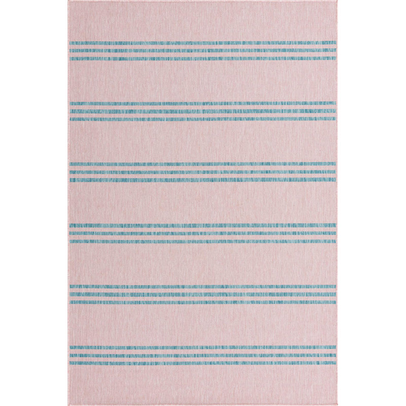 Outdoor Destiny Area Rug Pink Color, Rectangle 3'3" x 5'3"