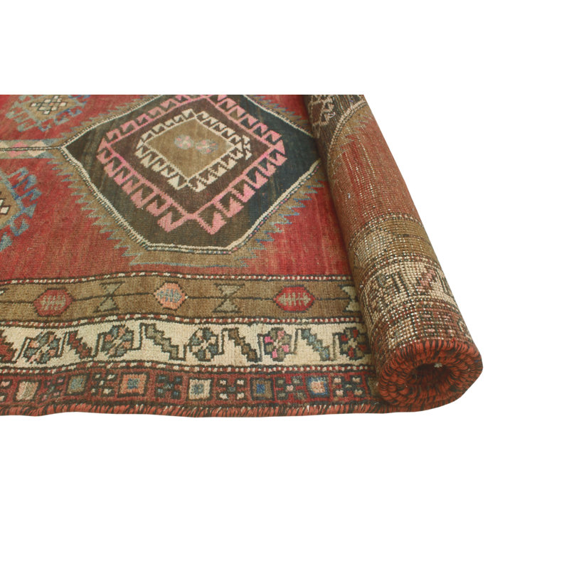 One-of-a-Kind 3'5" X 8'2" 1980s Runner Wool Area Rug in