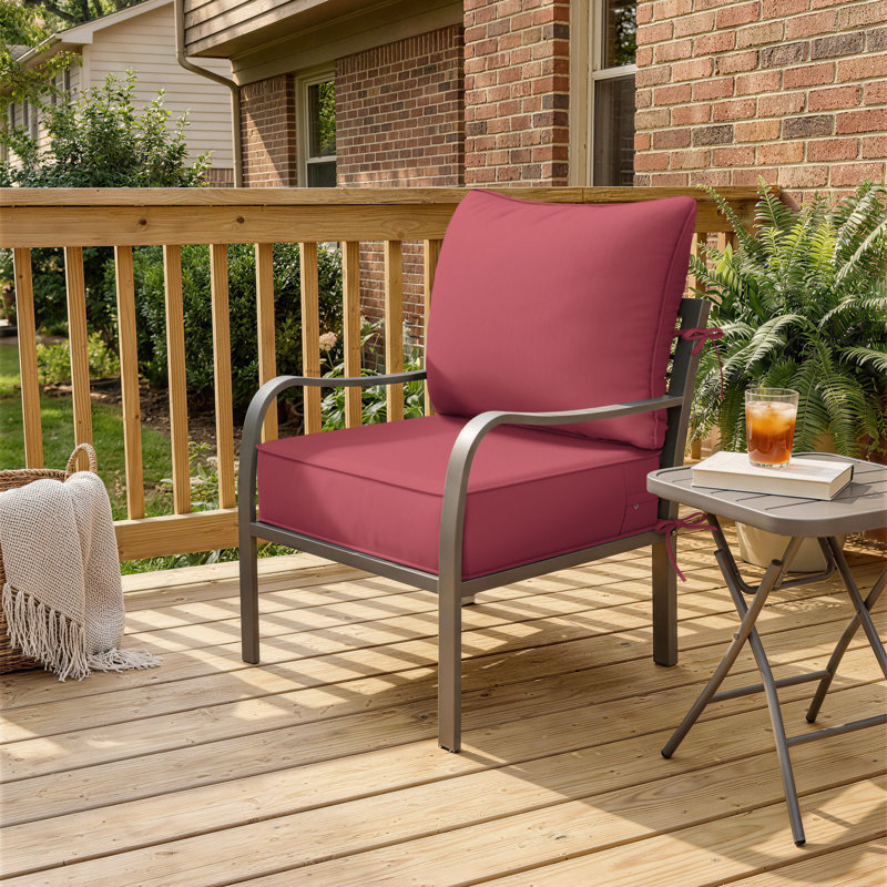 6.5″ Outdoor Replacement  Cushion Set, Deep Seating Seat / Back Cushion Set, Fuchsia Red
