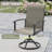 4-Person Round Patio Dining Set With Swivel PVC-Coated polyester Chairs-2033449567