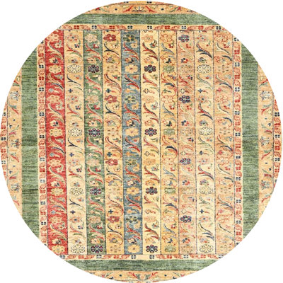 Tapis de zone ivoire/vert léger contemporain