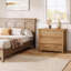 Table de chevet 32 po avec 3 tiroirs, grande table de chevet avec beaucoup de rangement pour la chambre à coucher et le salon