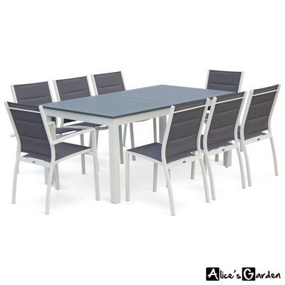 Gearhart 8 - Person Patio Dining Set with Extendable Rectangular Table , Cushions Included
