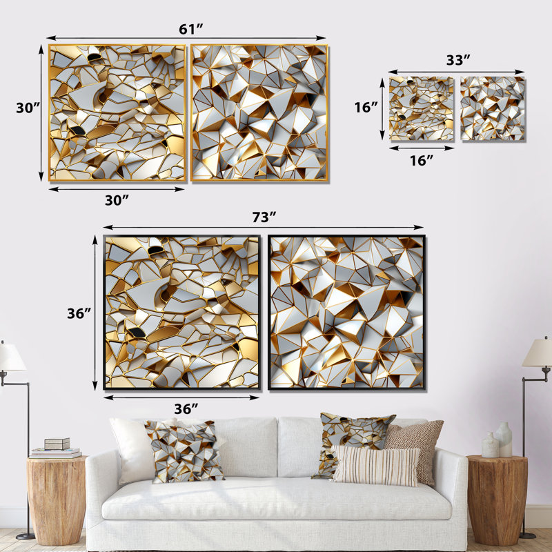 Kerfoot - Ensemble de 2 reproductions d'art sur toile, Toile tendue, H 30 po x l 61 po x P 1 po