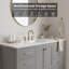 Meuble-lavabo autoportant 60 po avec comptoir simple en bois massif 60 po gris-126232837-126232838