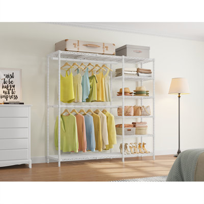 Vipek X2 Plus Heavy Duty Expandable Clothes Rack – Adjustable 3'9" To 5'2", Portable Closet Rack System With Flexible Shelves & Hanging Rods For Walk-in Or Reach-in Closets