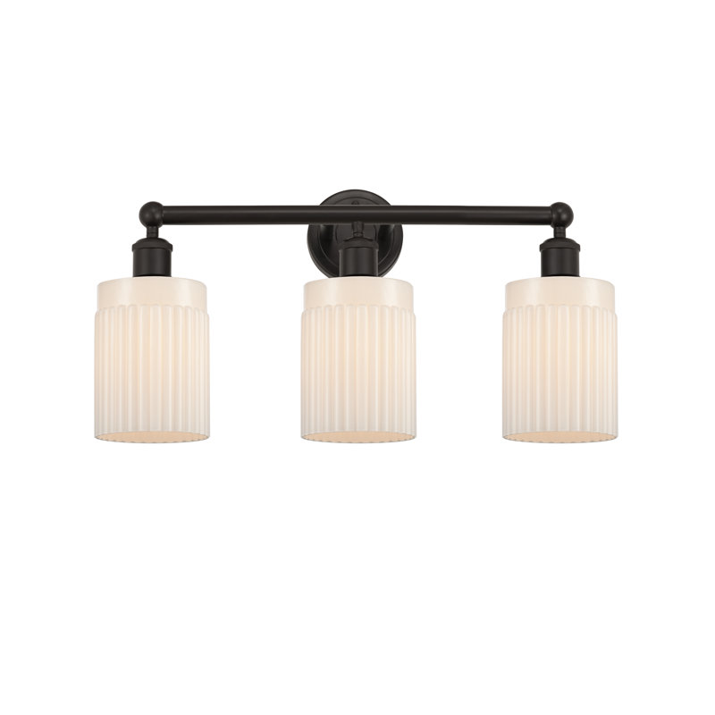 Éclairage pour meuble-lavabo à intensité variable 3 lumières Kamena, Blanc mat, Bronze huilé