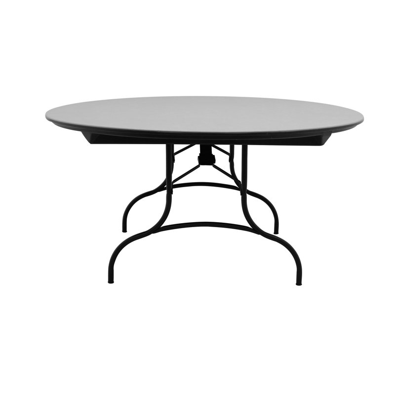 60'' Gray and Black Circular Folding Banquet Table