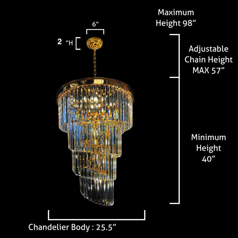 Jaymiya 15 - Light Dimmable Chandelier, Golden