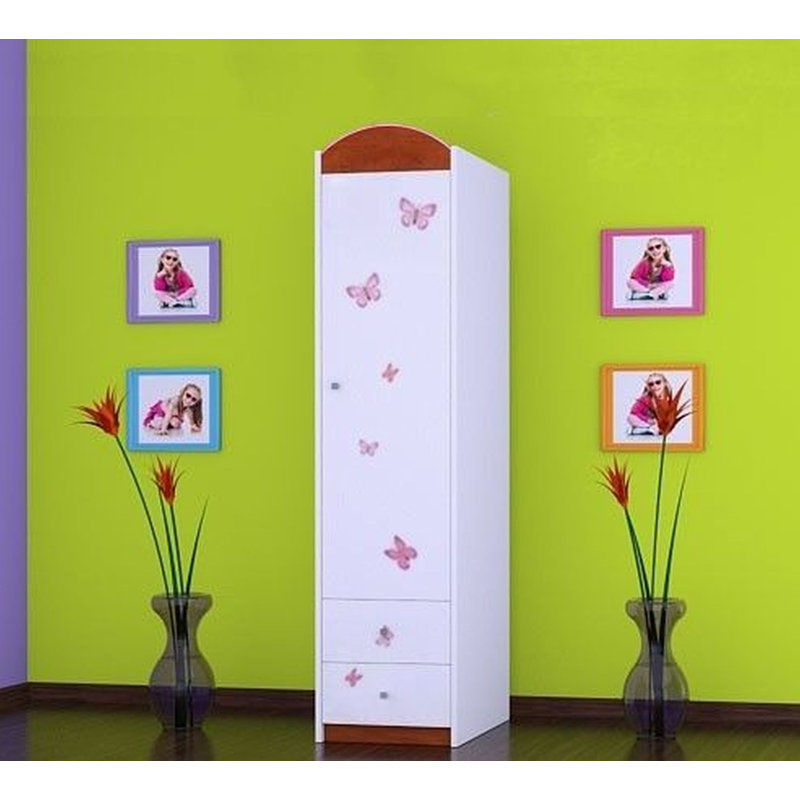 Unger 1 Door Wardrobe, Red