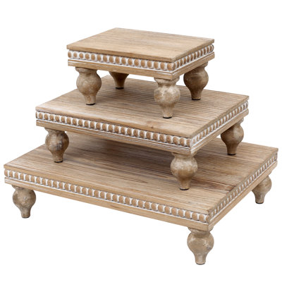 Montant en bois pour présentoir, naturel, ensemble de 3