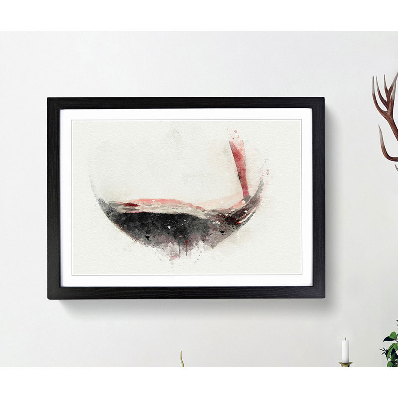 Pouring of the Red Wine in Abstract - Framed Print, 60cm H x 91cm W x 2cm D, Black