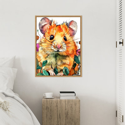 Hamster by Ilora Framed Canvas Wall Art Print