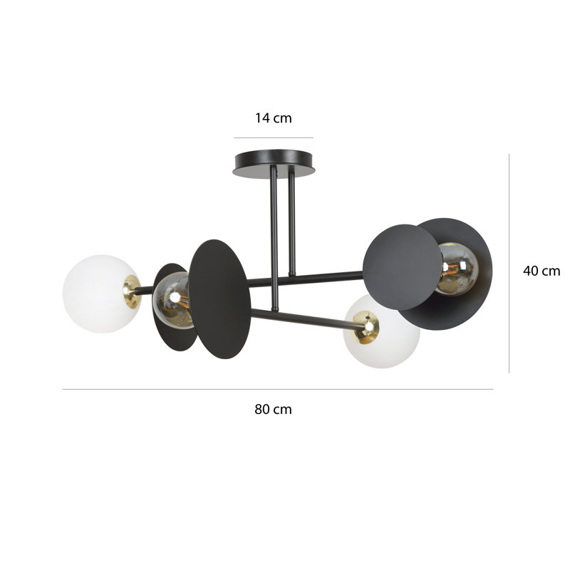 Cifuentes Glass Semi Flush Mount, Black