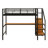 Lofted Bed Frame With Storage Wardrobe, Shelves And Charging Station-118155260