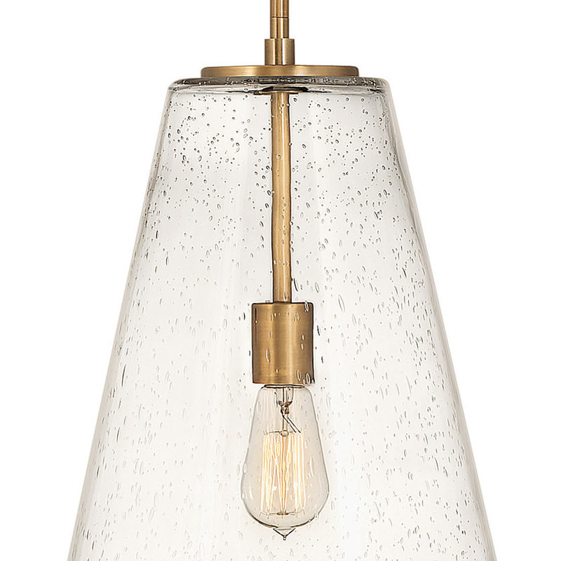 Luminaire suspendu conique à 1 lumière Evanne, Laiton héritage