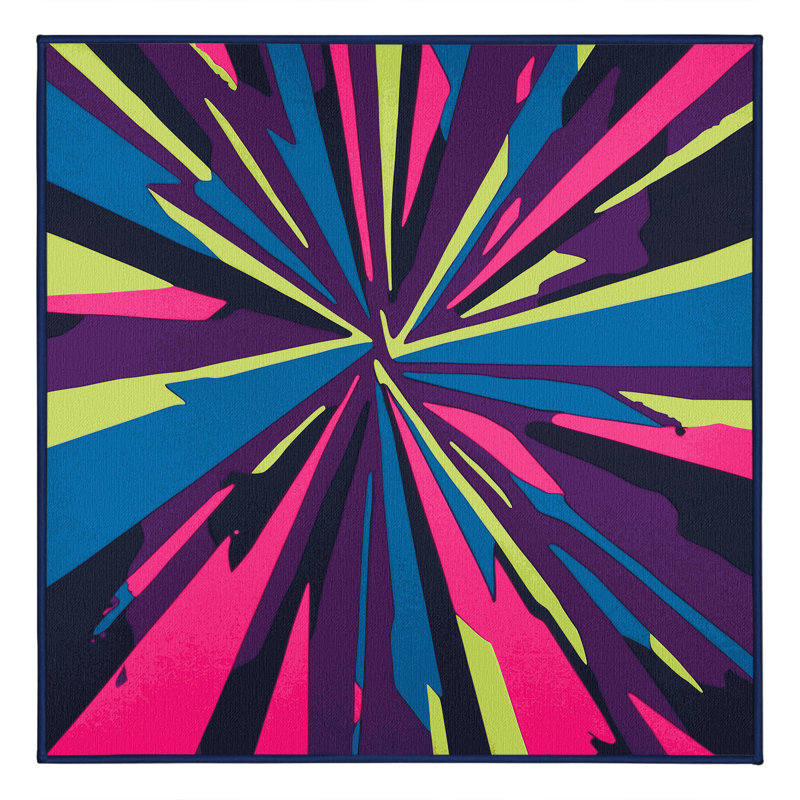 Neon Inferno Rug, Square 6'
