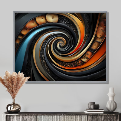 Golden Fractal Celestial Spiral Balance VI - Art mural fractal abstrait