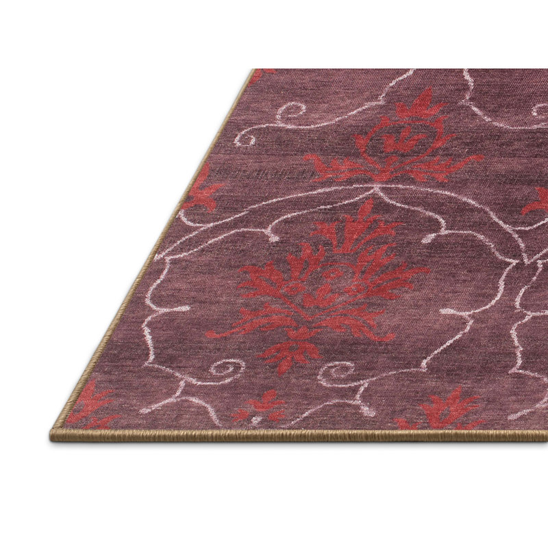 Tapis contemporain rouge, Rectangle 5 pi x 7 pi