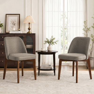 Ensemble de 2 chaises de cuisine modernes en similicuir l 20,3 po avec pieds en bois massif faciles à nettoyer